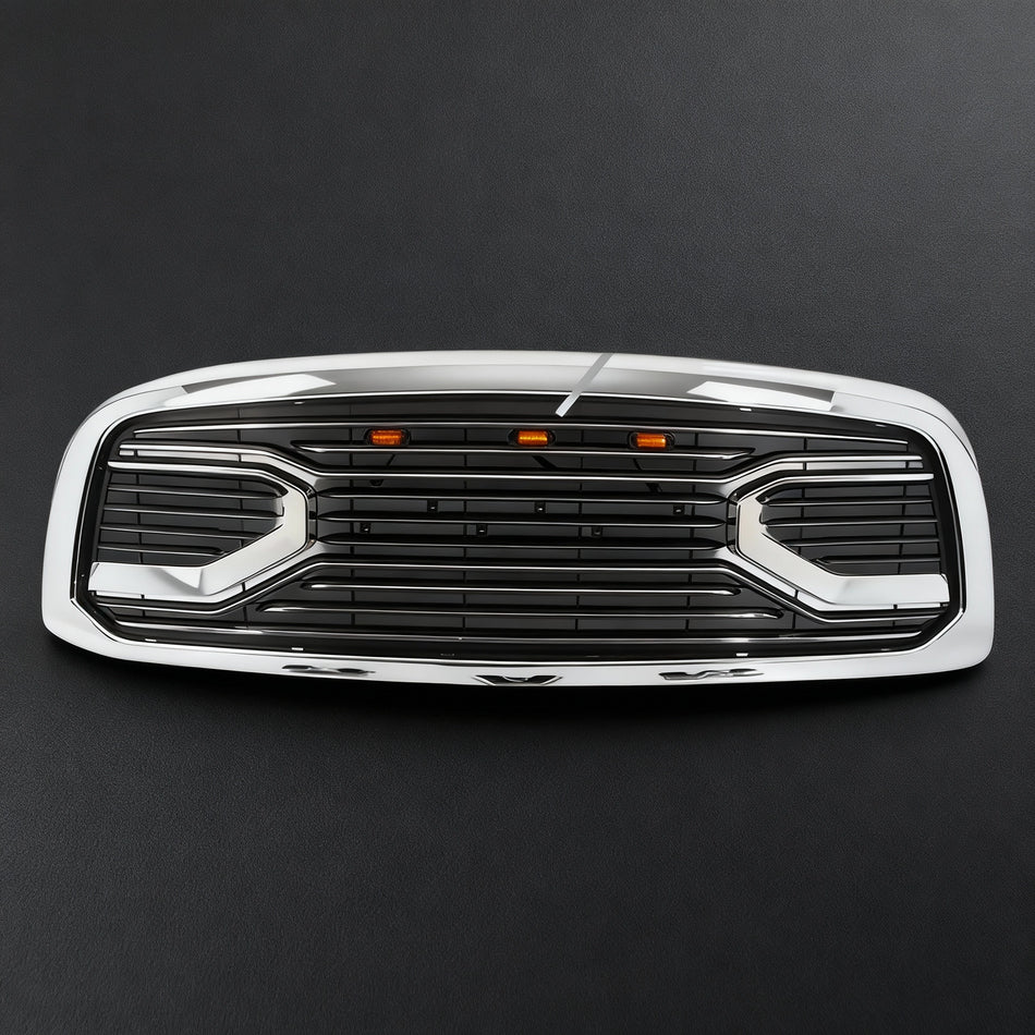 Chrome Front Grille for 2009–2012 Dodge RAM 1500 Big Horn Style Grille with Bold Letters – OEM Replacement