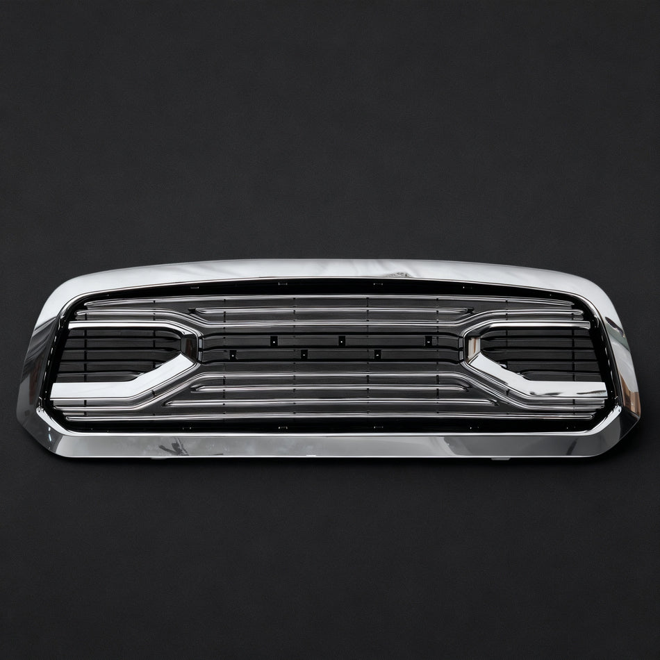 Front Grille for 2013–2018 Dodge RAM 1500 TRD Style Matte Black Mesh Grille with Letters