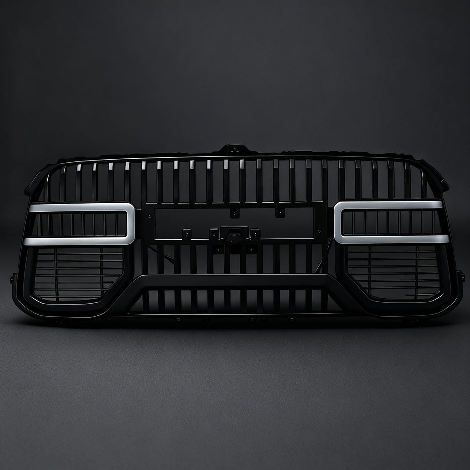 Front Bumper Grille for 2020–2024 Dodge RAM 2500/3500 C-Shape LED Light Design Grille – Matte Black Finish
