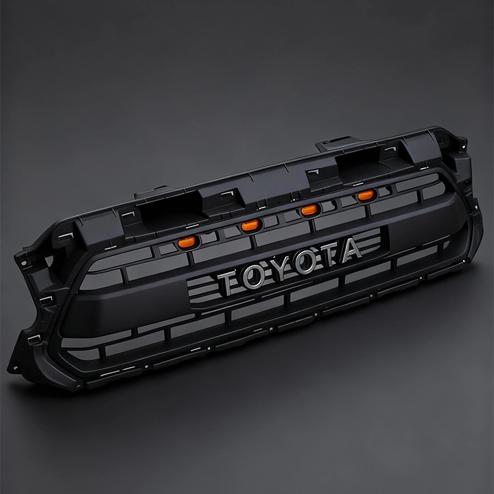 Front Grille for 2012–2015 Toyota Tacoma TRD PRO Style Matte Black with Letters & LED Lights