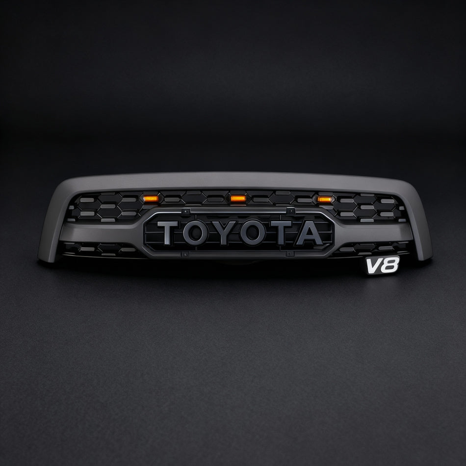 Front Grille for 2005–2007 Toyota Sequoia TRD Style with Emblem & Raptor-Style LED Lights