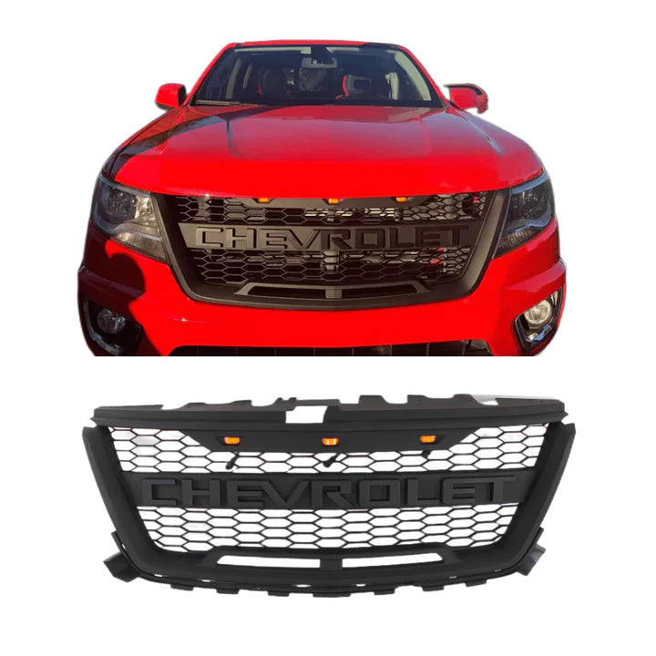 Front Grille for 2016 2017 2018 2019 2020 Chevrolet Colorado，Replacement Grill with Letters and LED Lights