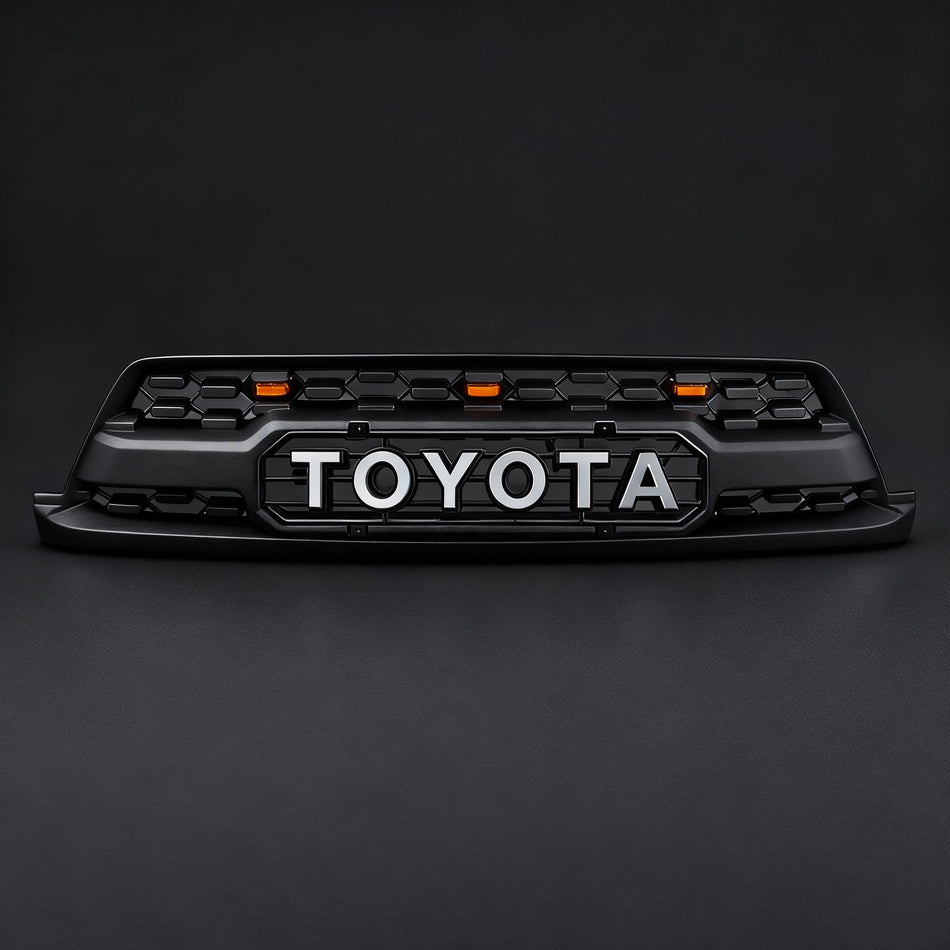 Front Grille For 2003-2005 Toyota 4runner Matte Black W/ Letter Led Lights