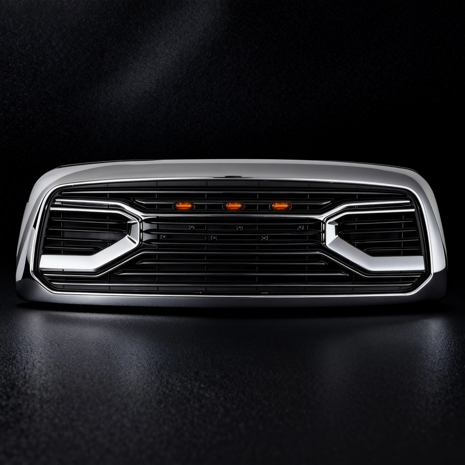 Grille for 2013–2018 Dodge RAM 2500/3500 Big Horn Style Chrome With LED Lights